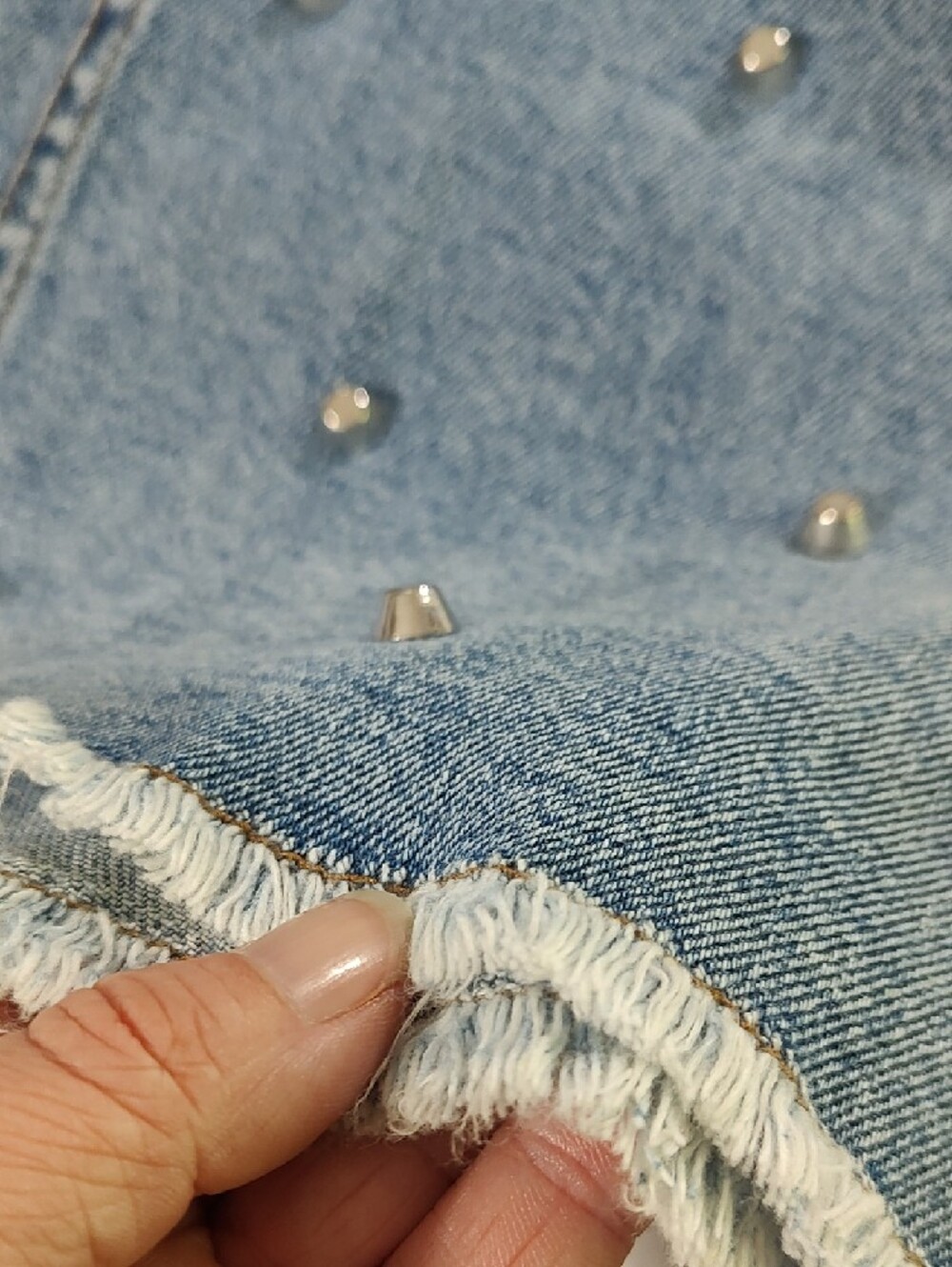 wild fable Light Blue Studded Denim Mini Skirt - Picture 4 of 7